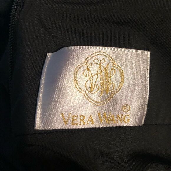 Vera Wang Collection Ruched full‎ sweep Drop Waist slip black dress 0 - Picture 7 of 11